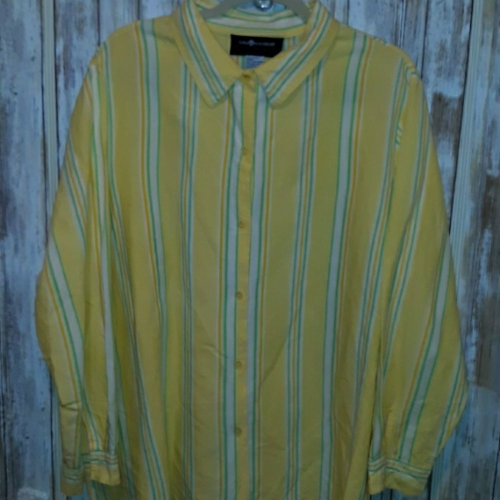 Sag Harbor women's linen size 2x button-down